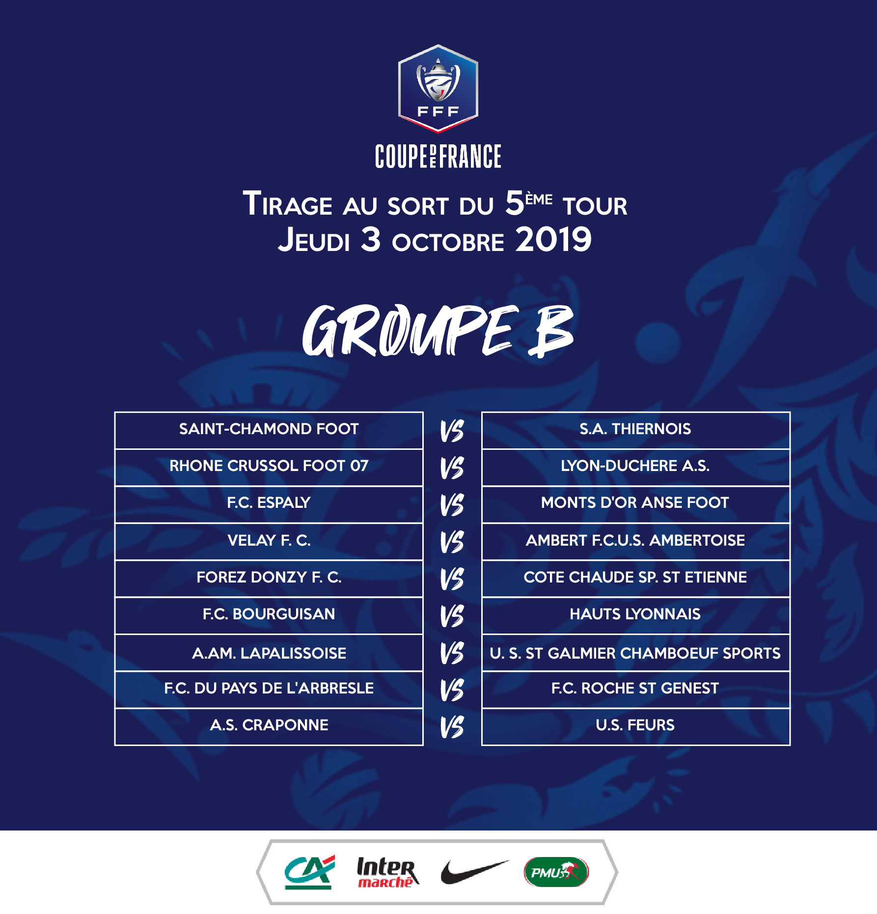 Coupe De France Tirage 5eme Tour Auvergne Rhone Alpes