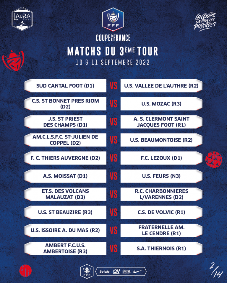 Découvrez le tirage du 3ème tour de la Coupe de France MetroSports